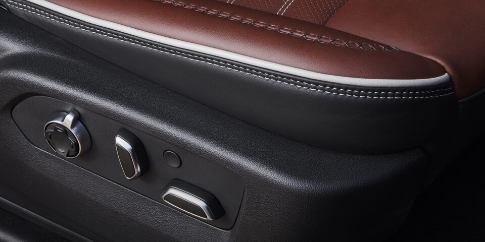 Close-Up on the Seat Adjustment Features of the GMC Sierra HD