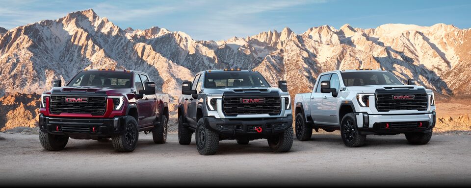 A Lineup of the Trims for the GMC Sierra HD