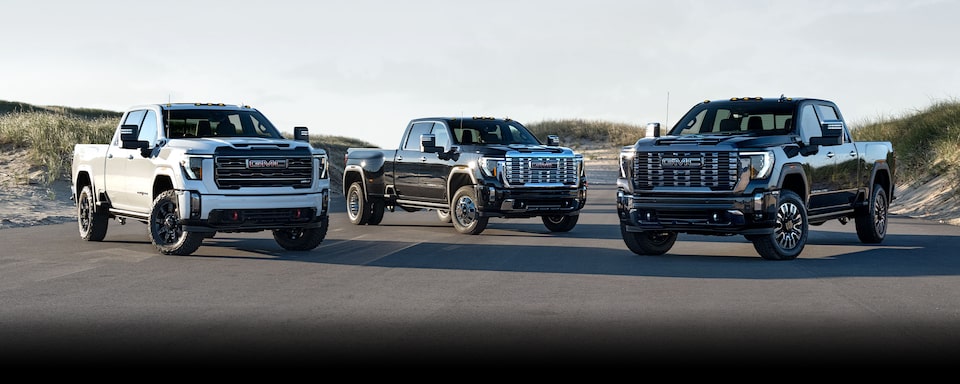 A Lineup of the Trims for the GMC Sierra HD