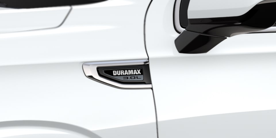 Close-Up of The Duramax Turbo-Diesel Logo On The 2024 GMC Yukon