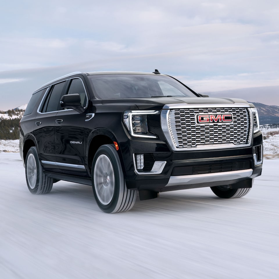 The GMC Yukon Driving Off-Road on Snow