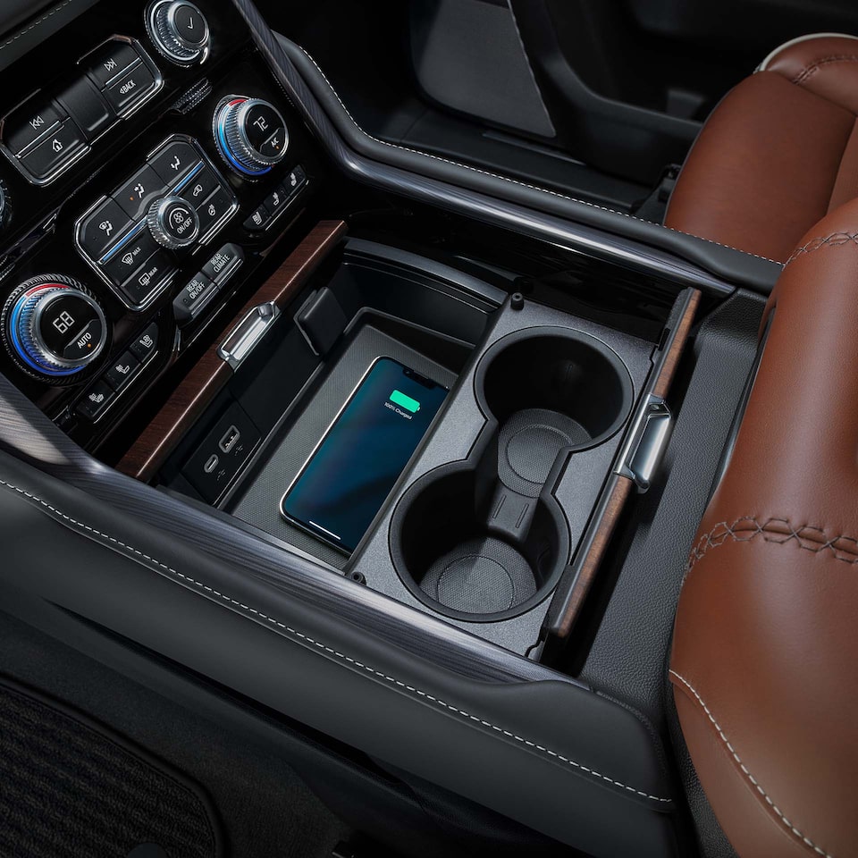 Close-Up of Cupholders in the 2024 GMC Yukon Denali SUV