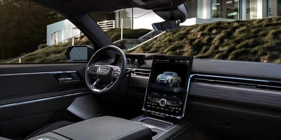 Wide Interior View of a GMC Sierra EV Truck