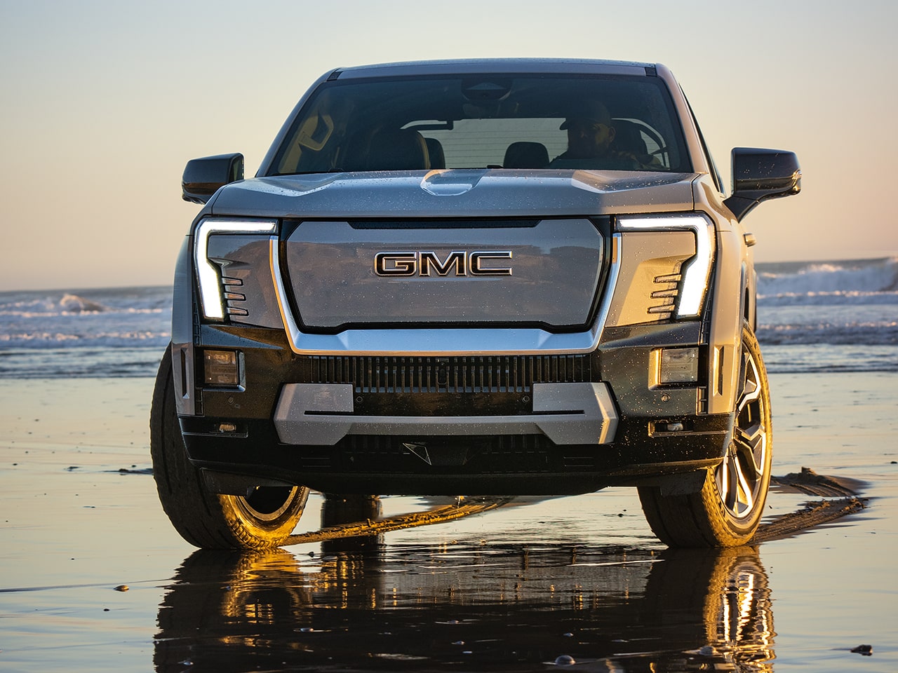 Front View of the GMC Sierra EV Pickup Truck